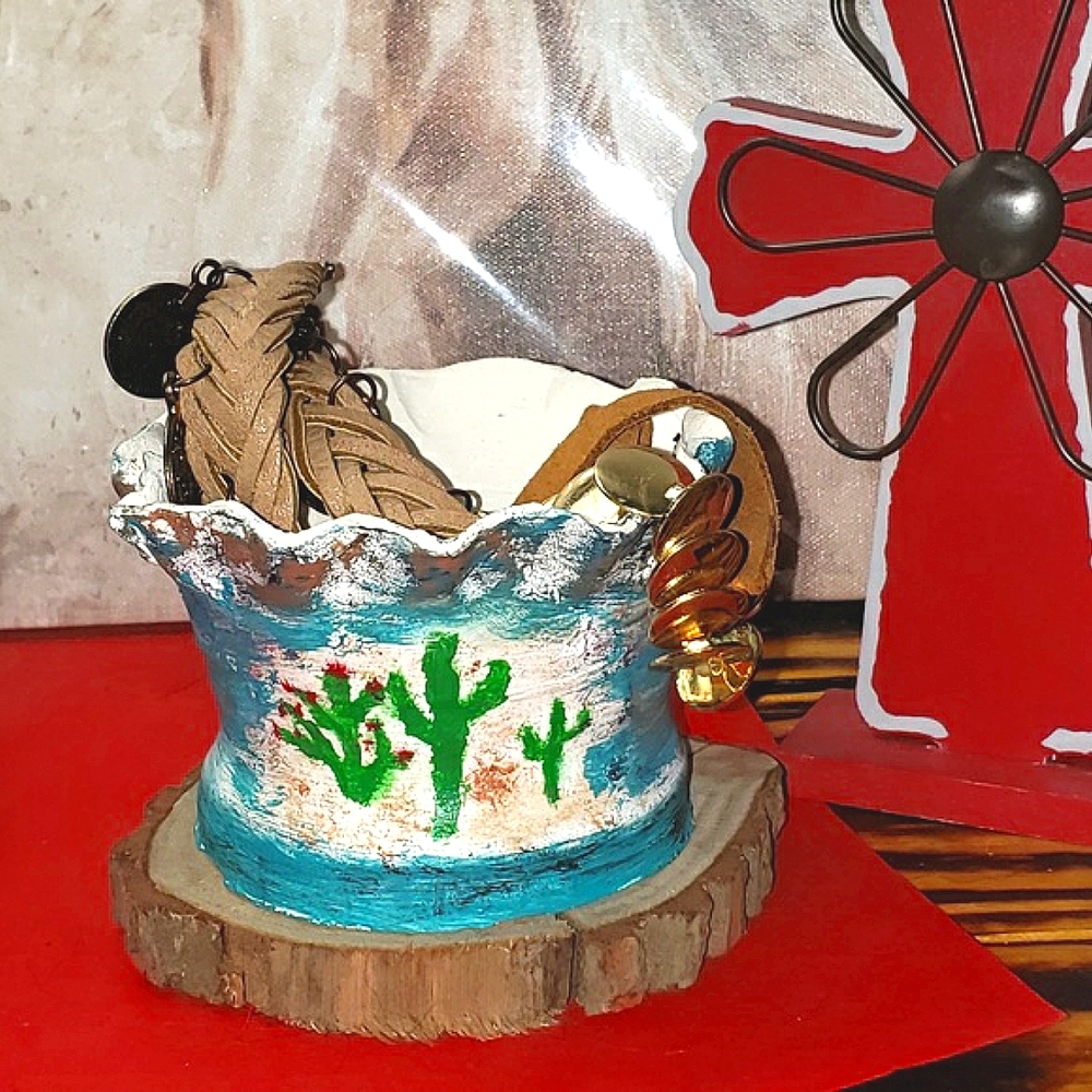 Cactus Accessories organizer dish jewelry handpainted  desert cactus han…